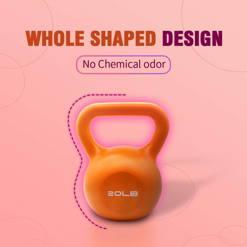 20lb Vinyl Kettlebell for Women – Home Gym Strength Training