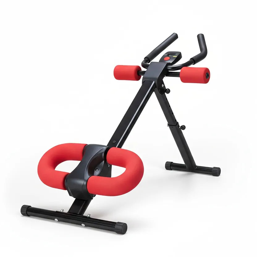 Adjustable Ab Machine Trainer – Foldable Core Workout Equipment with LCD Display, 440LBS Capacity