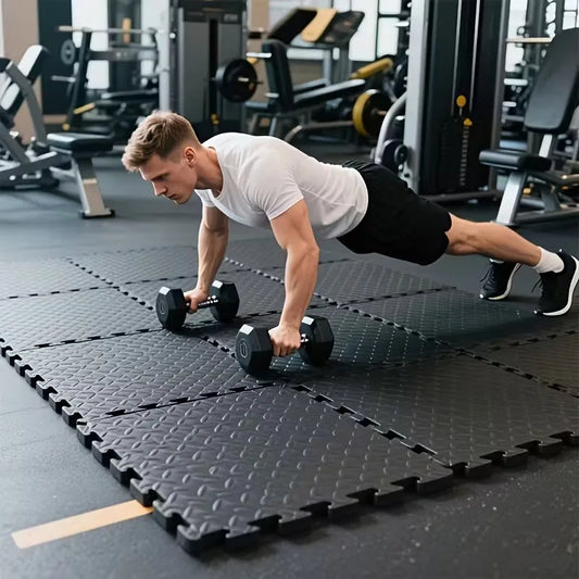 Interlocking Foam Floor Mats 16pcs (30x30cm) – Non-Slip EVA Gym & Yoga Flooring for Home Gym