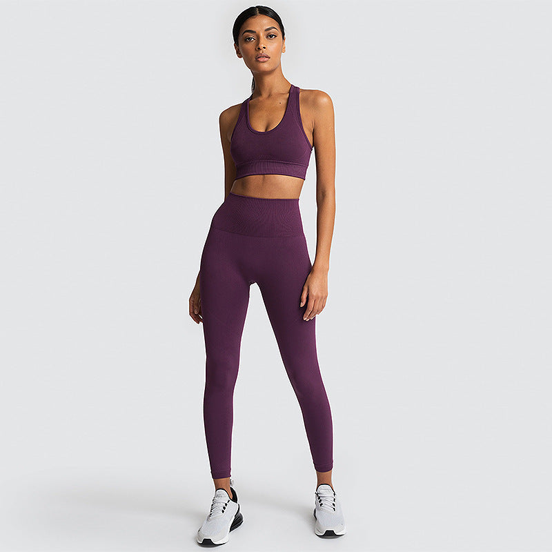 Seamless Women’s Gym Set – Nylon Sportswear for Workout, Yoga & Fitness