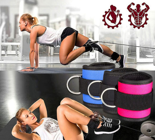 Adjustable D-Ring Ankle Strap for Gym Leg Workouts