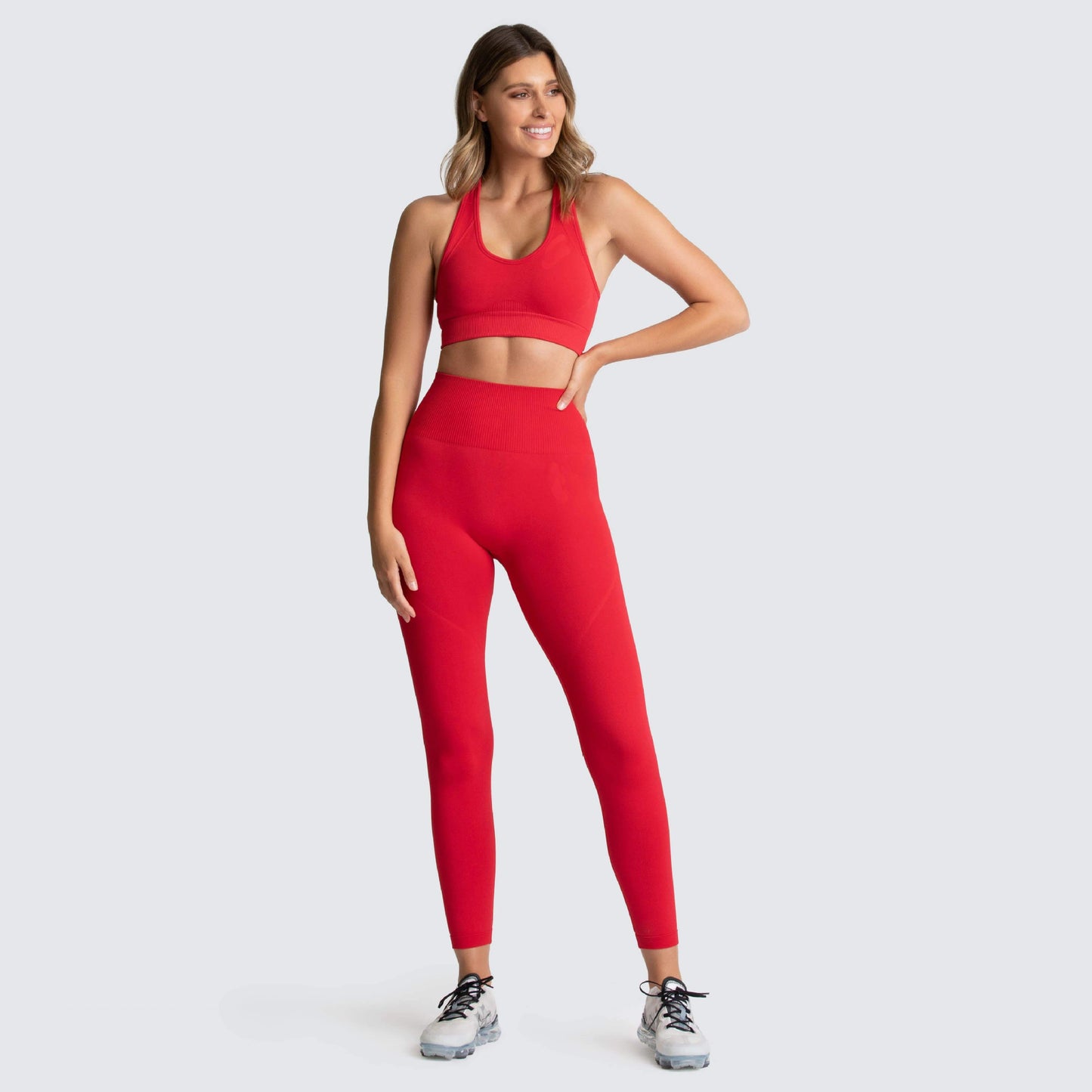 Seamless Women’s Gym Set – Nylon Sportswear for Workout, Yoga & Fitness