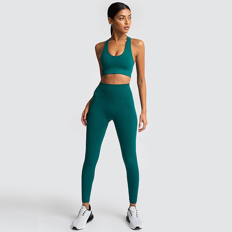Seamless Women’s Gym Set – Nylon Sportswear for Workout, Yoga & Fitness