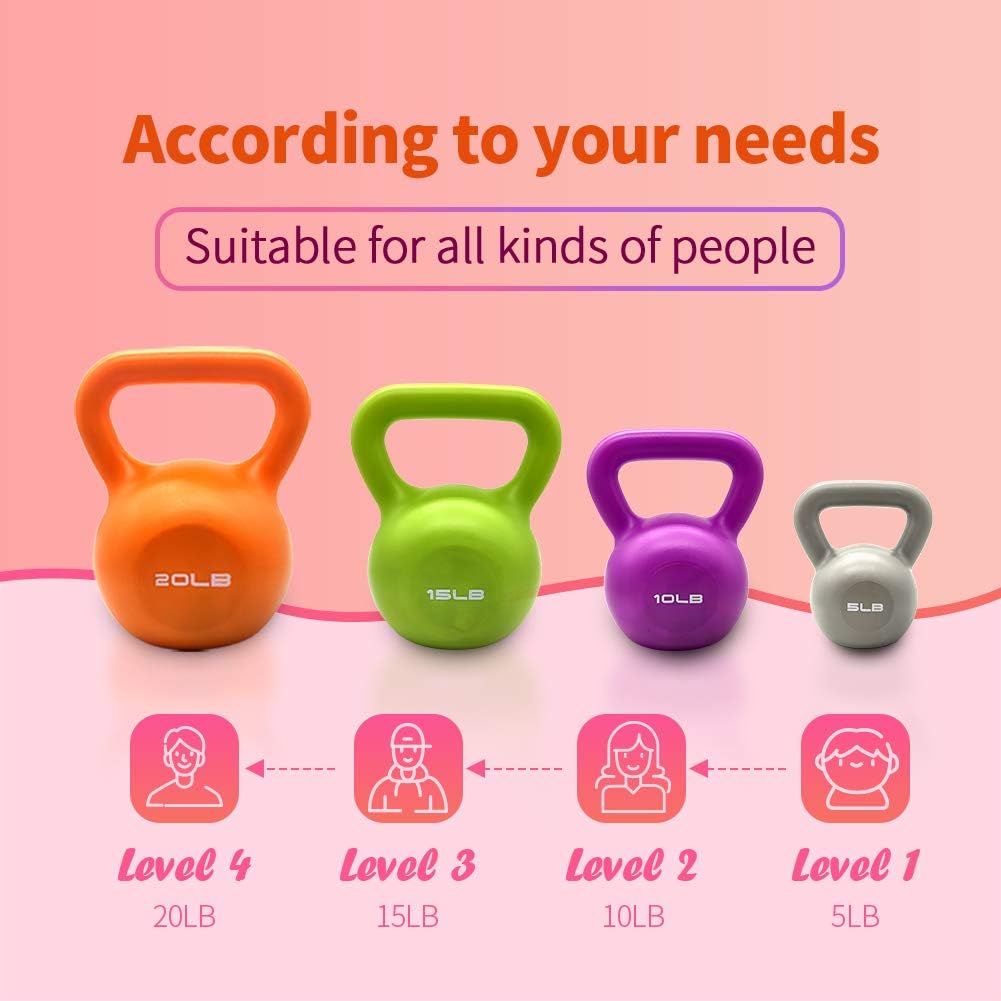 20lb Vinyl Kettlebell for Women – Home Gym Strength Training