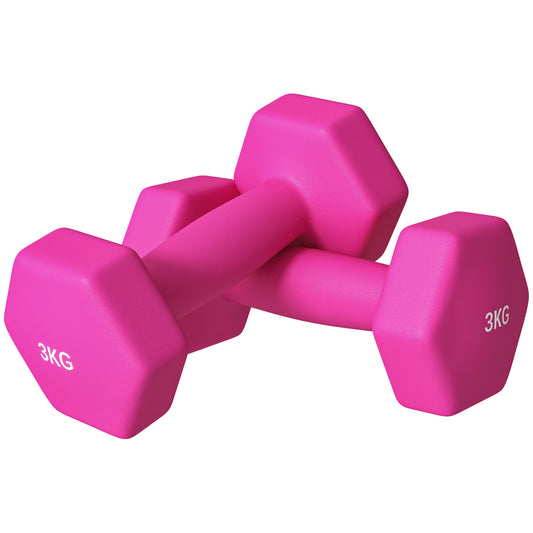 2x3kg Hex Dumbbells Set with Non-Slip Grip for Home Workouts