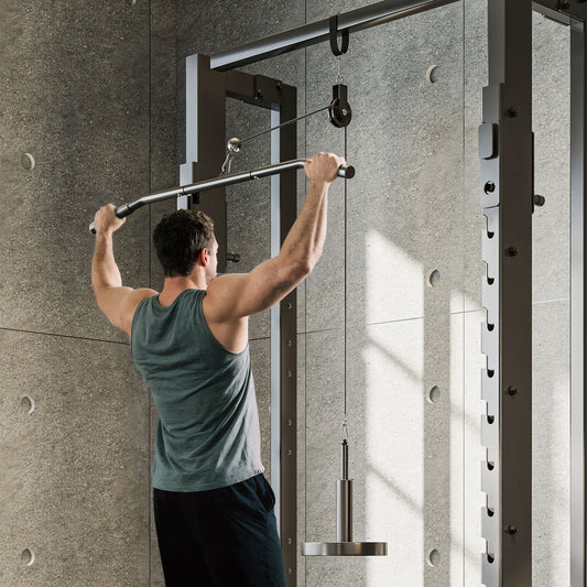 Home Gym Cable Pulley System with Loading Pin for LAT Pull Down & Biceps