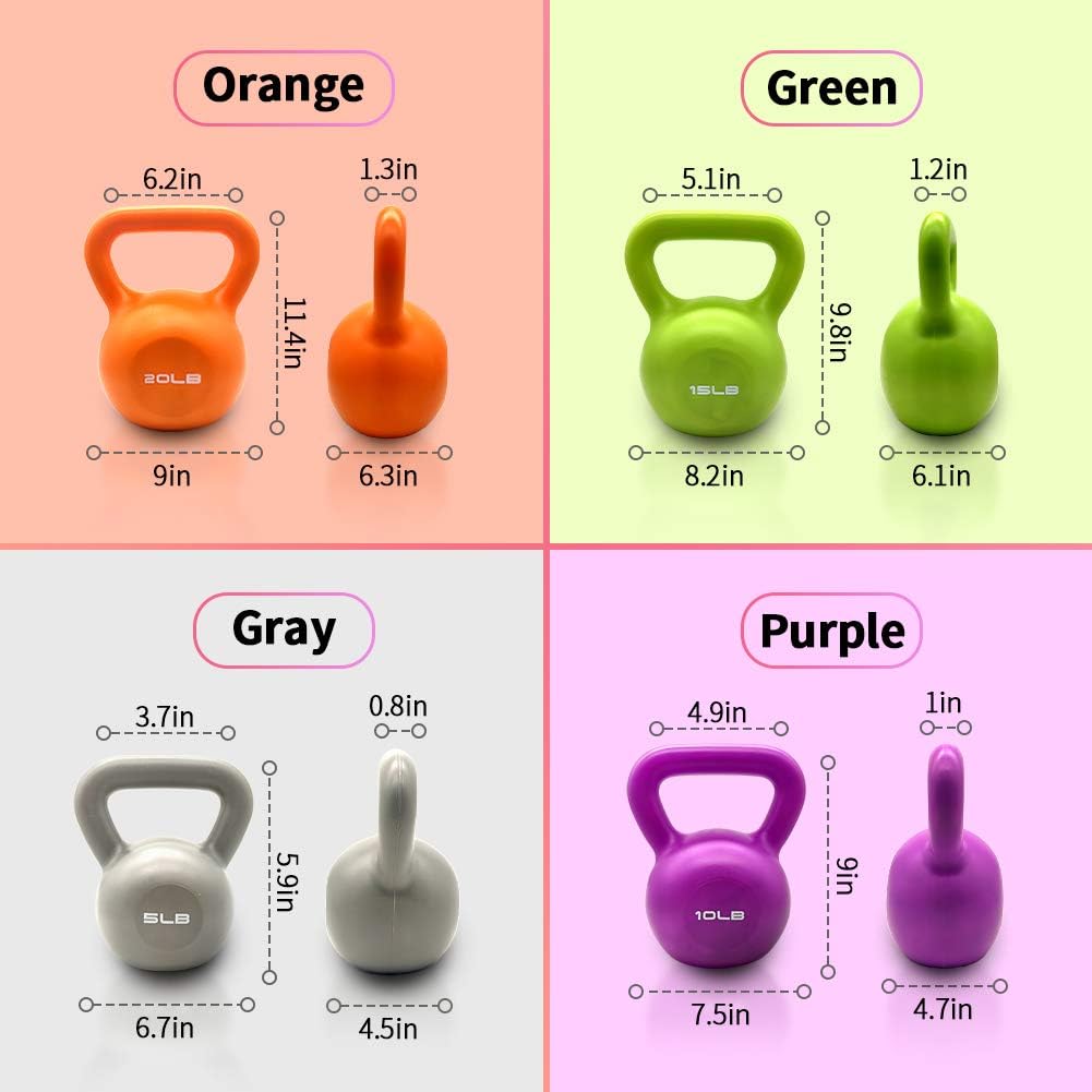 20lb Vinyl Kettlebell for Women – Home Gym Strength Training