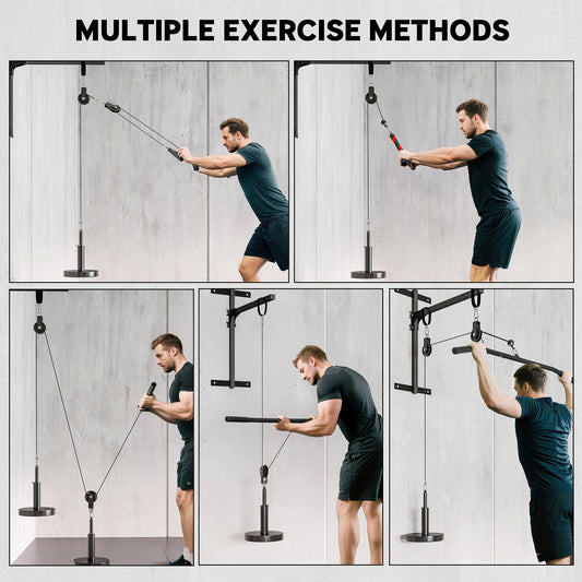 Home Gym Cable Pulley System with Loading Pin for LAT Pull Down & Biceps