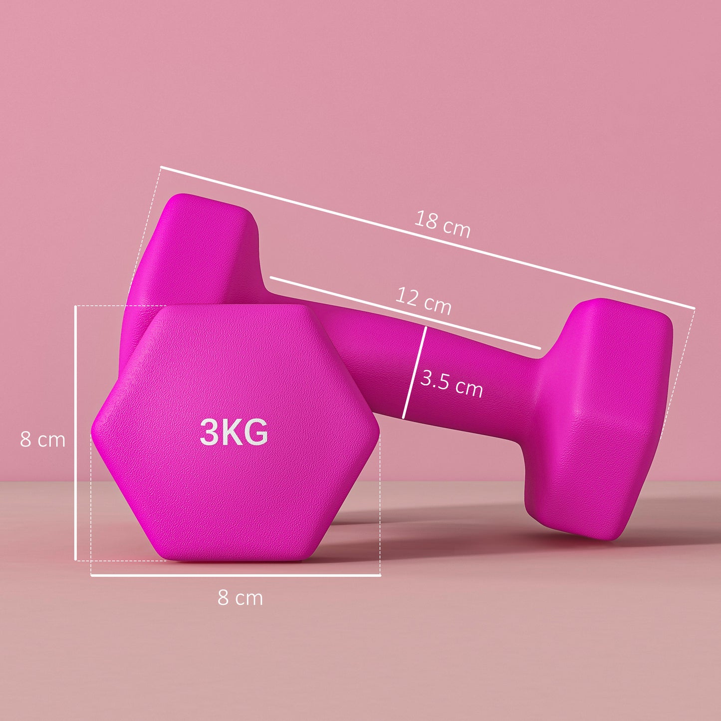 2x3kg Hex Dumbbells Set with Non-Slip Grip for Home Workouts