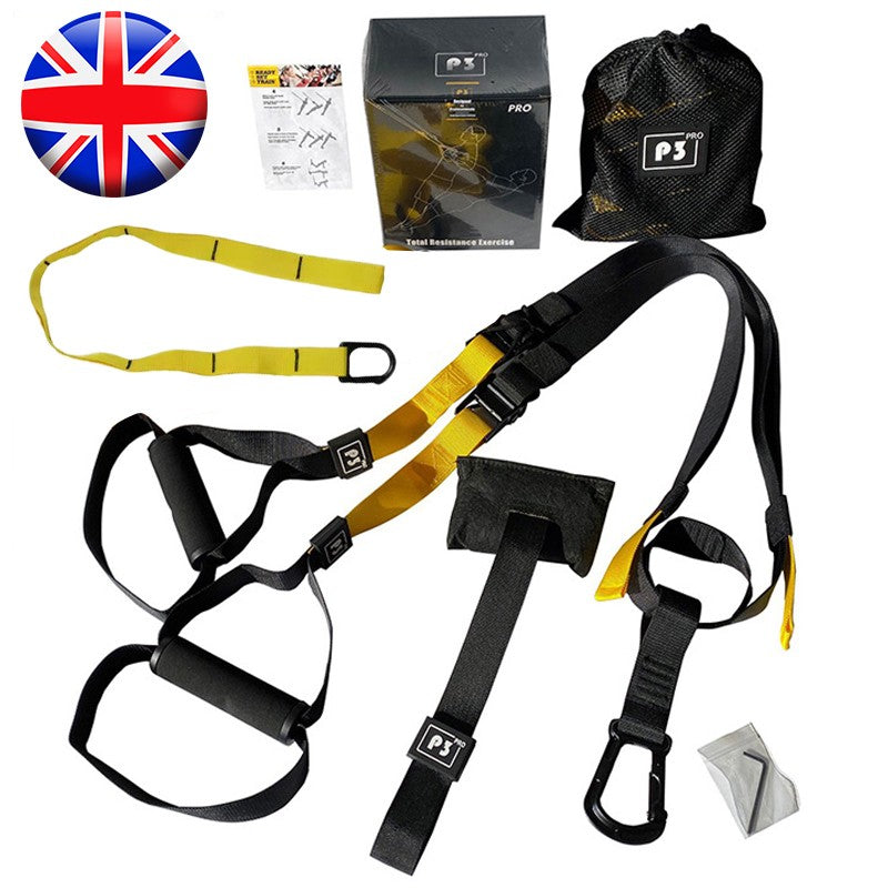 Suspension Resistance Band Trainer (TRX Style) – Adjustable Pull Rope System with 6PCS Set for Full Body Workout